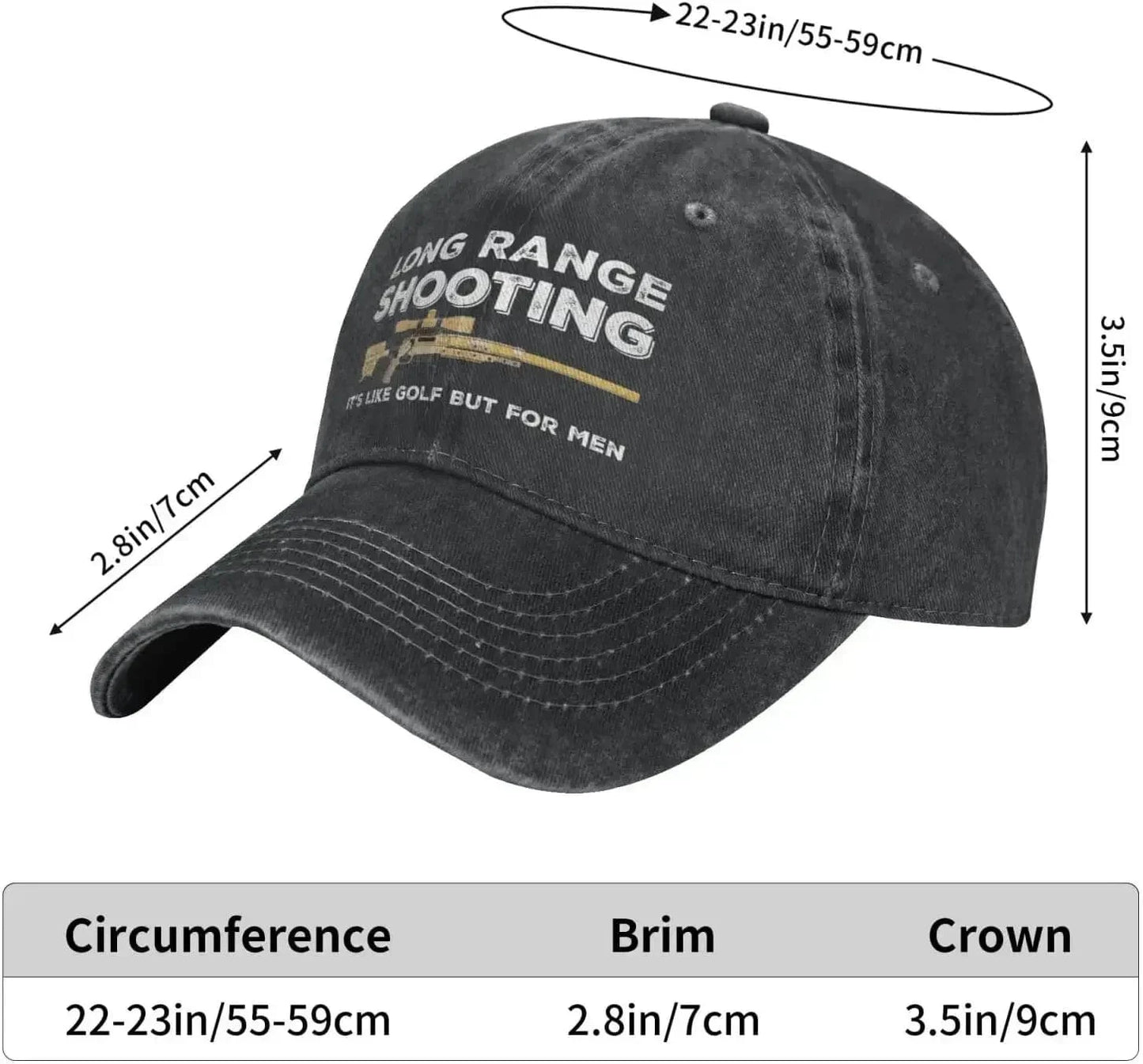 Funny Hat Long Ranges Shooting It's Like Golf But for Men Hat for Men Dad Hats Vintage Cap