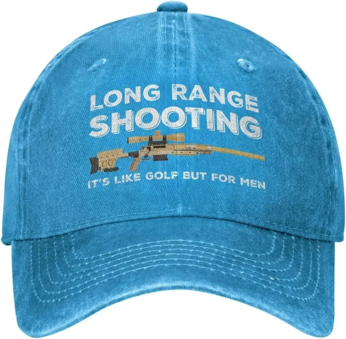 Funny Hat Long Ranges Shooting It's Like Golf But for Men Hat for Men Dad Hats Vintage Cap Blue / Adjustable