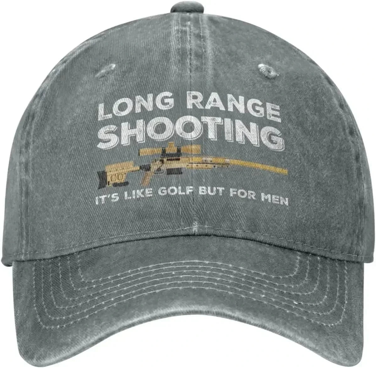Funny Hat Long Ranges Shooting It's Like Golf But for Men Hat for Men Dad Hats Vintage Cap Gray / Adjustable