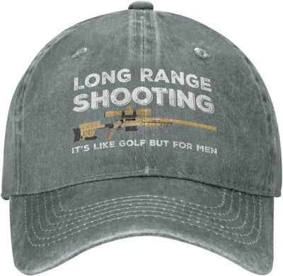 Funny Hat Long Ranges Shooting It's Like Golf But for Men Hat for Men Dad Hats Vintage Cap Gray / Adjustable