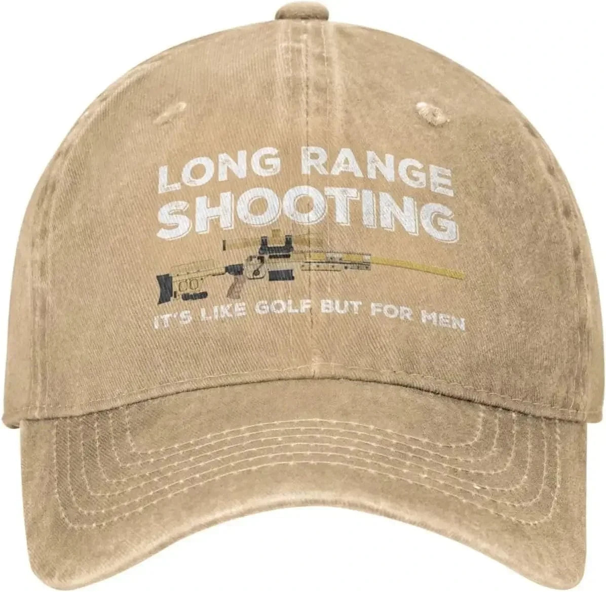 Funny Hat Long Ranges Shooting It's Like Golf But for Men Hat for Men Dad Hats Vintage Cap Natural / Adjustable