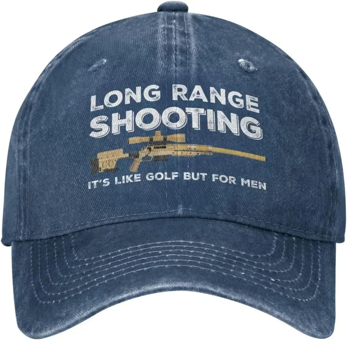 Funny Hat Long Ranges Shooting It's Like Golf But for Men Hat for Men Dad Hats Vintage Cap Navy Blue / Adjustable