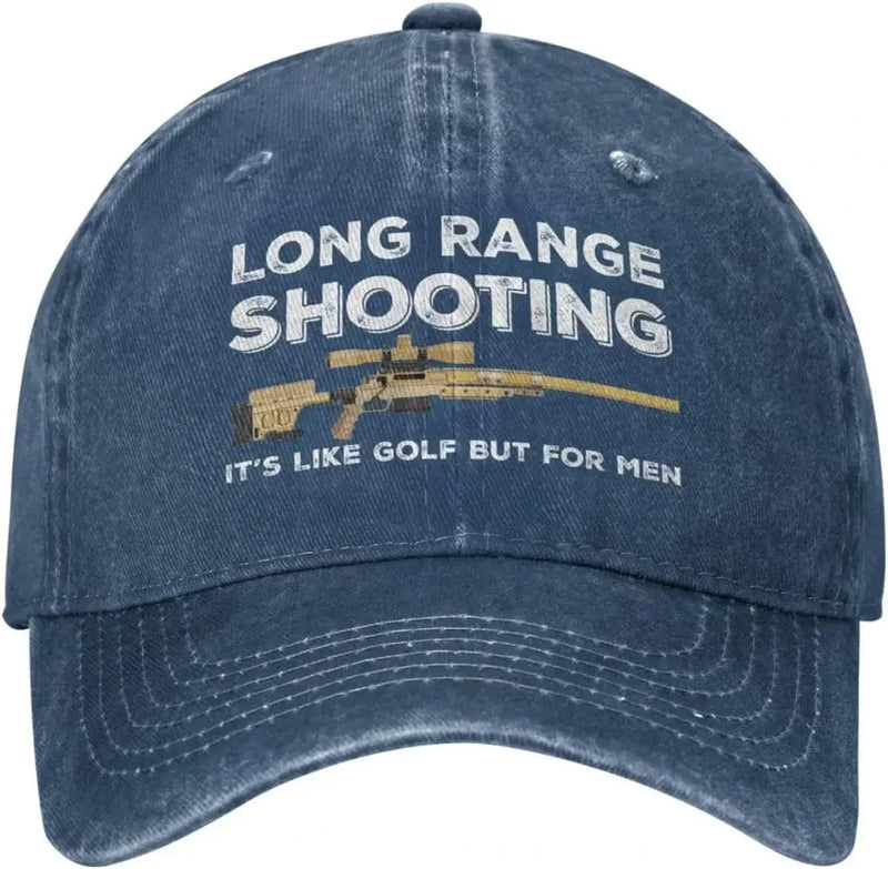 Funny Hat Long Ranges Shooting It's Like Golf But for Men Hat for Men Dad Hats Vintage Cap Navy Blue / Adjustable