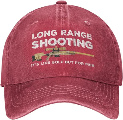 Funny Hat Long Ranges Shooting It's Like Golf But for Men Hat for Men Dad Hats Vintage Cap Red / Adjustable