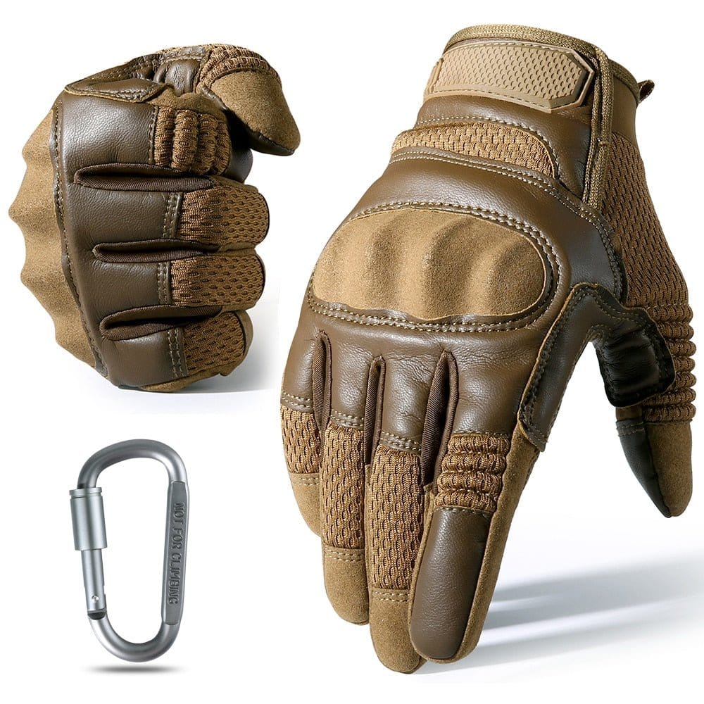 eventoloisirs 0 Tan / Coyote / S Gants cuir PU combat GOS Tactical