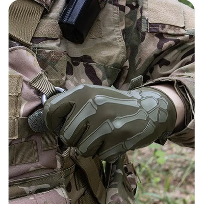 Gants de moto unisexes pour écran tactile, en soie glacée respirante avec squelette antidérapant, gants tactiques à doigt complet