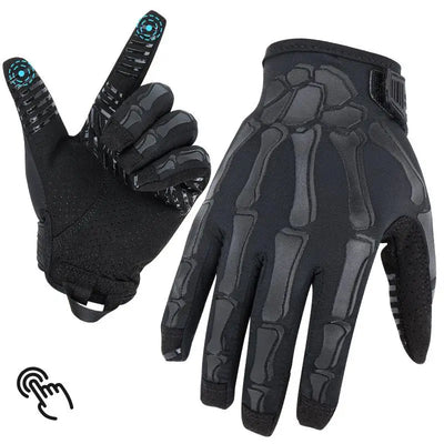 Gants de moto unisexes pour écran tactile, en soie glacée respirante avec squelette antidérapant, gants tactiques à doigt complet