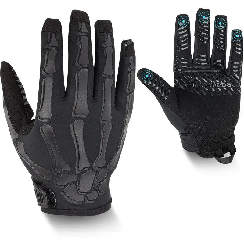 Gants de moto unisexes pour écran tactile, en soie glacée respirante avec squelette antidérapant, gants tactiques à doigt complet S / noir