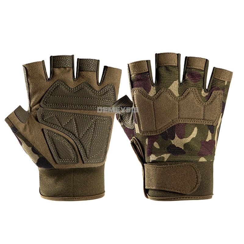 ACTION AIRSOFT 0 Green camo / M Gants demi-doigt WSE Airsoft