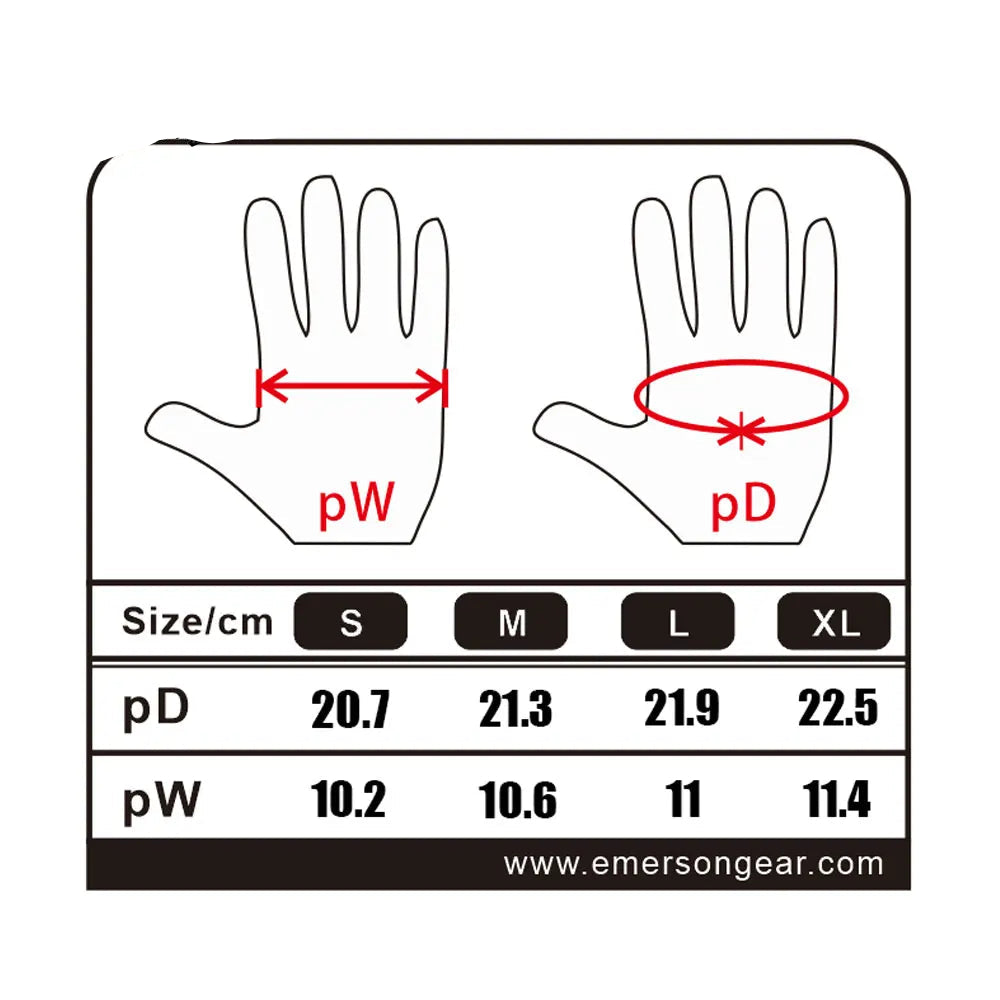 Gants tactiques légers Emersongear pour hommes, à doigts entiers, pour le combat, les activités de plein air, l'airsoft, l'escalade, la conduite, respirants, compatibles avec les écrans tactiles