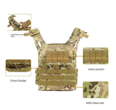 ACTION AIRSOFT 0 Gilet Plate Carrier Tactical Molle 600D