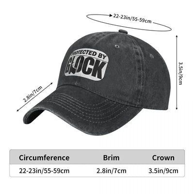 Glock Gun Baseball Caps Fashion Distressed Washed Tactical Shooting Snapback Hat Unisex Style Outdoor Running Golf Caps Hat