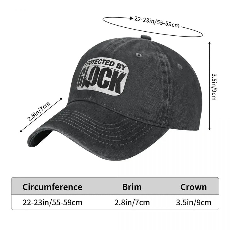 Glock Gun Baseball Caps Fashion Distressed Washed Tactical Shooting Snapback Hat Unisex Style Outdoor Running Golf Caps Hat
