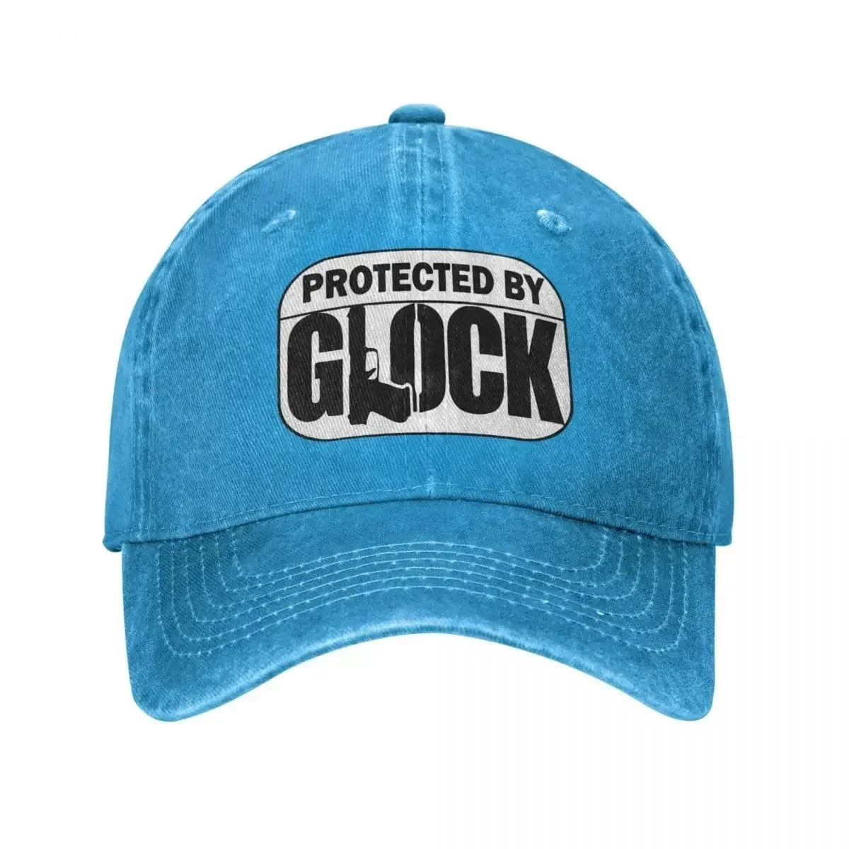 Glock Gun Baseball Caps Fashion Distressed Washed Tactical Shooting Snapback Hat Unisex Style Outdoor Running Golf Caps Hat Blue / One Size
