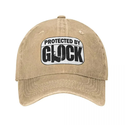 Glock Gun Baseball Caps Fashion Distressed Washed Tactical Shooting Snapback Hat Unisex Style Outdoor Running Golf Caps Hat Khaki / One Size