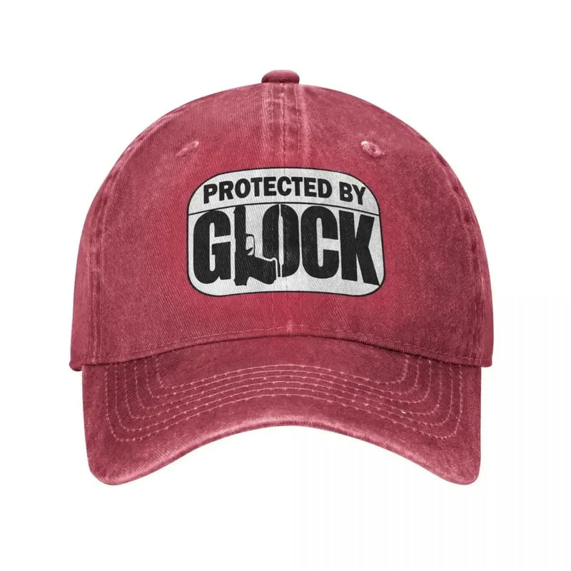 Glock Gun Baseball Caps Fashion Distressed Washed Tactical Shooting Snapback Hat Unisex Style Outdoor Running Golf Caps Hat Red / One Size