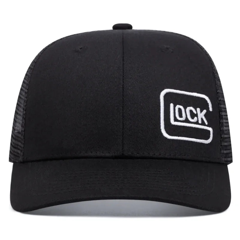 glock slightly curved printed baseball cap  women men outdoor sports events duck cap  trucker hat