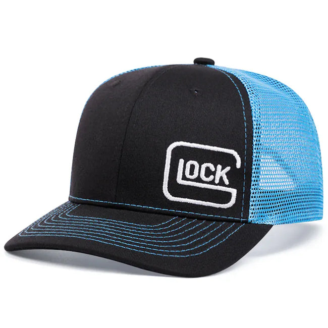 glock slightly curved printed baseball cap  women men outdoor sports events duck cap  trucker hat black blue