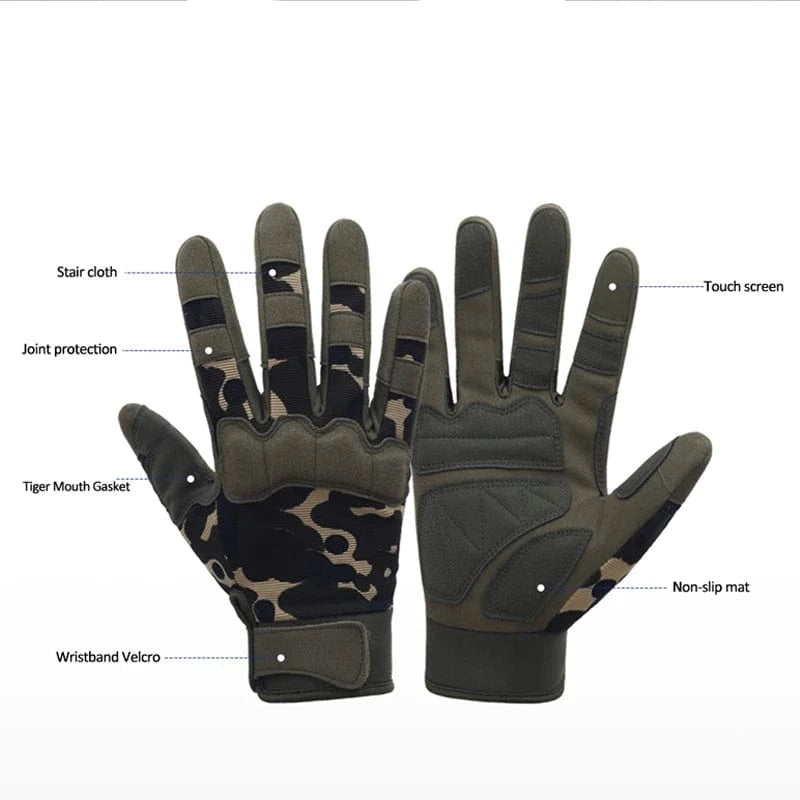 Gloves Men Outdoor Hunting Hiking Climbing Sports Anti-skid Cycling Full Finger Mittens Women
