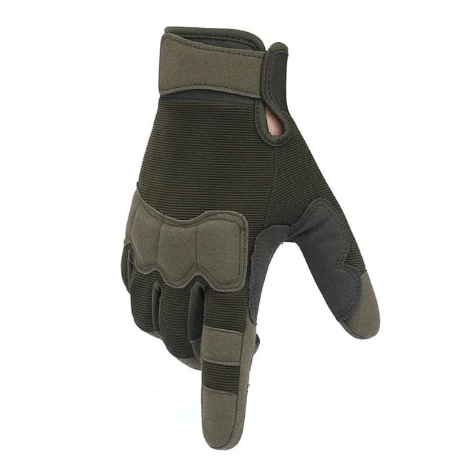Gloves Men Outdoor Hunting Hiking Climbing Sports Anti-skid Cycling Full Finger Mittens Women Army green / L