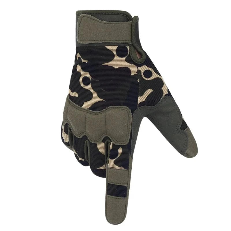 Gloves Men Outdoor Hunting Hiking Climbing Sports Anti-skid Cycling Full Finger Mittens Women Camouflage Green / L