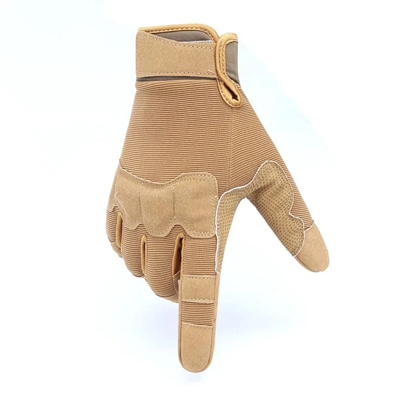 Gloves Men Outdoor Hunting Hiking Climbing Sports Anti-skid Cycling Full Finger Mittens Women Sand / L