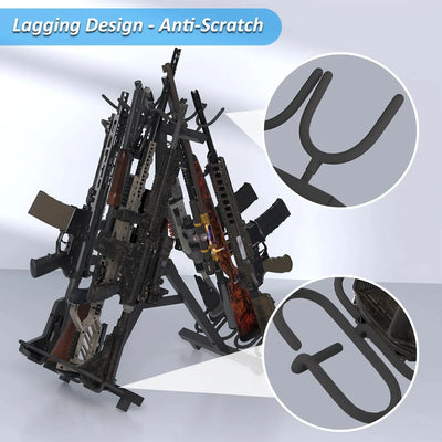 Gun Rack 8-Slot Multifunctional Gun Equipment Storage Rack Hunting Weapon Display Rack Shotgun Rifle Indoor Metal Display Stand Gun Rack