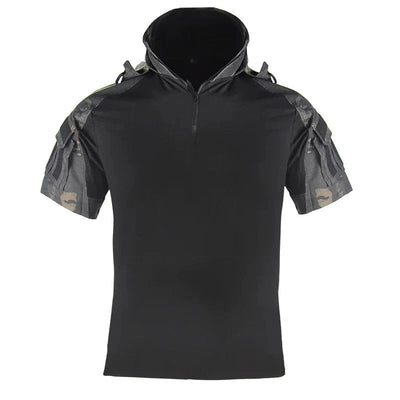 HAN WILD Hiking T-Shirt Tactical Shirt Summer Camouflage Wear Resistant Shirt Camping Hunting Shirt Casual Pants Men Clothing Black Camo / 2XL 80-90kg