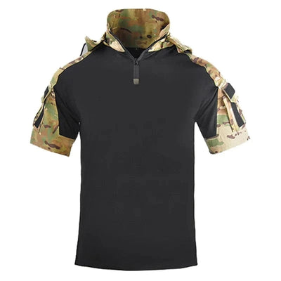 HAN WILD Hiking T-Shirt Tactical Shirt Summer Camouflage Wear Resistant Shirt Camping Hunting Shirt Casual Pants Men Clothing CP / 5XL 105-110kg