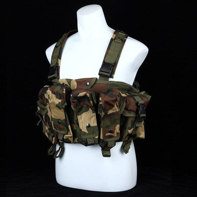 eventoloisirs 0 Woodland Harnais Chest Rig AK 47 Tactical ABS