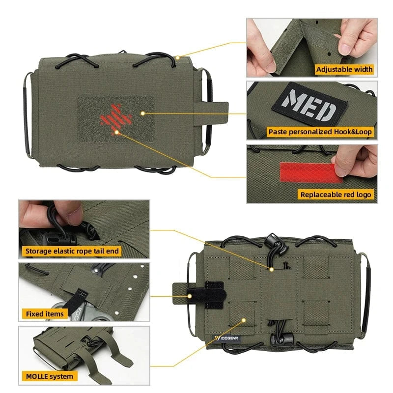 IDOGEAR Tactical Medical Pouch Detachable First Aid Kit Laser Cut MOLLE Emergency Survival Bag for Outdoor Travel Hiking 35132