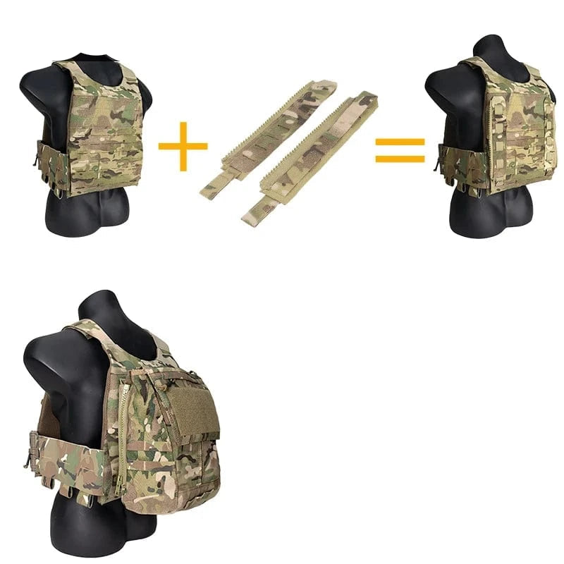 IDOGEAR Tactical Zipper MOLLE Adapter 500D Nylon Lightweight Versatile For Rear Pack Plate Carrier 3950