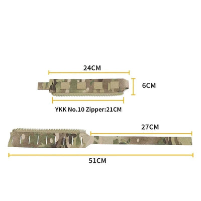 IDOGEAR Tactical Zipper MOLLE Adapter 500D Nylon Lightweight Versatile For Rear Pack Plate Carrier 3950