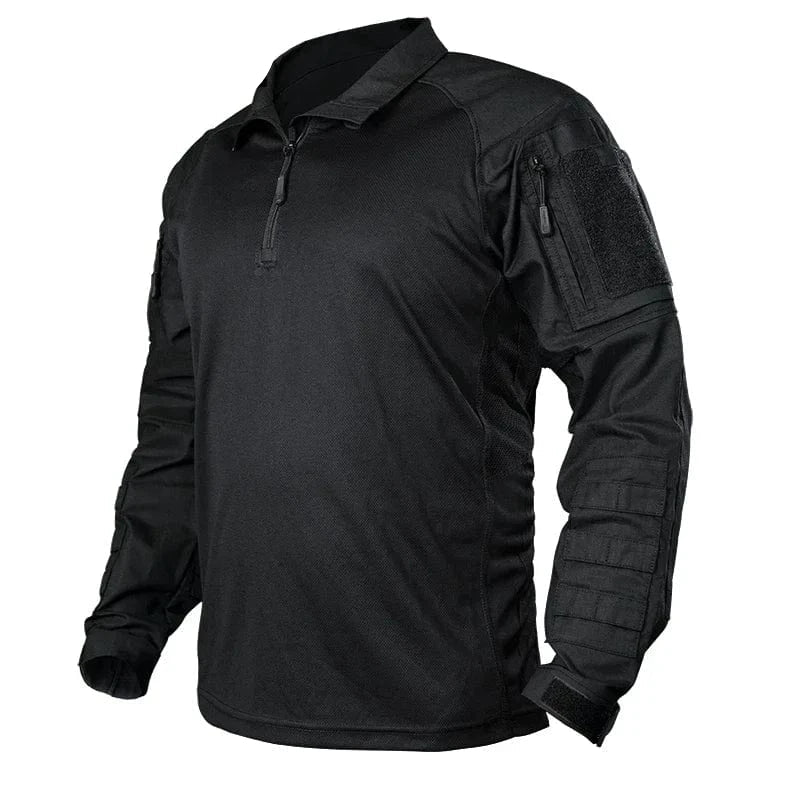 IDOGEAR UFS Tactical Shirt BDU Combat Clothes With Elbow Pads Slight Elasticity  Shirt Breathable 3116 Black / M / CHINA