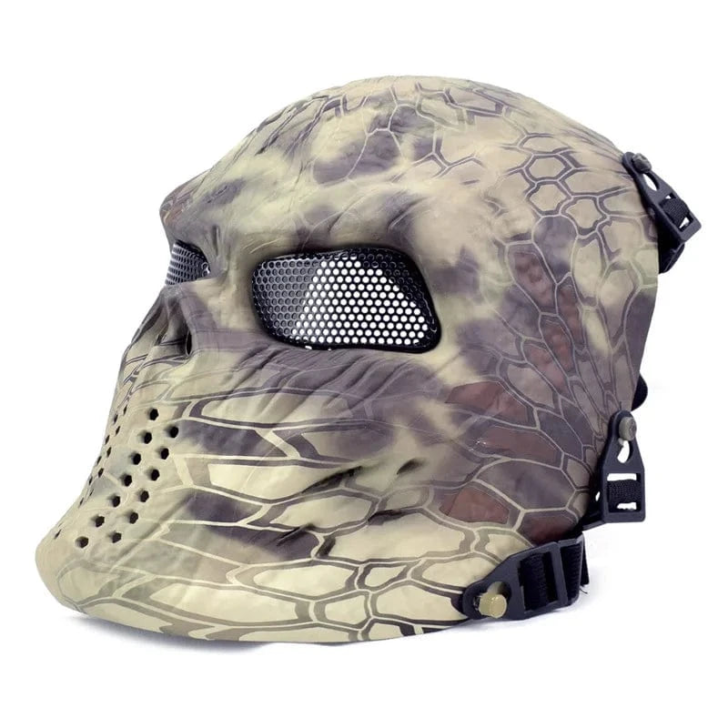 Iron Blood Skull Tactical Soldier Mask CS Field Full Face Breathable Face Protection Cycling All Terrain Camouflage Field Mask