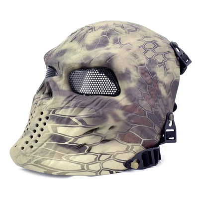 Iron Blood Skull Tactical Soldier Mask CS Field Full Face Breathable Face Protection Cycling All Terrain Camouflage Field Mask