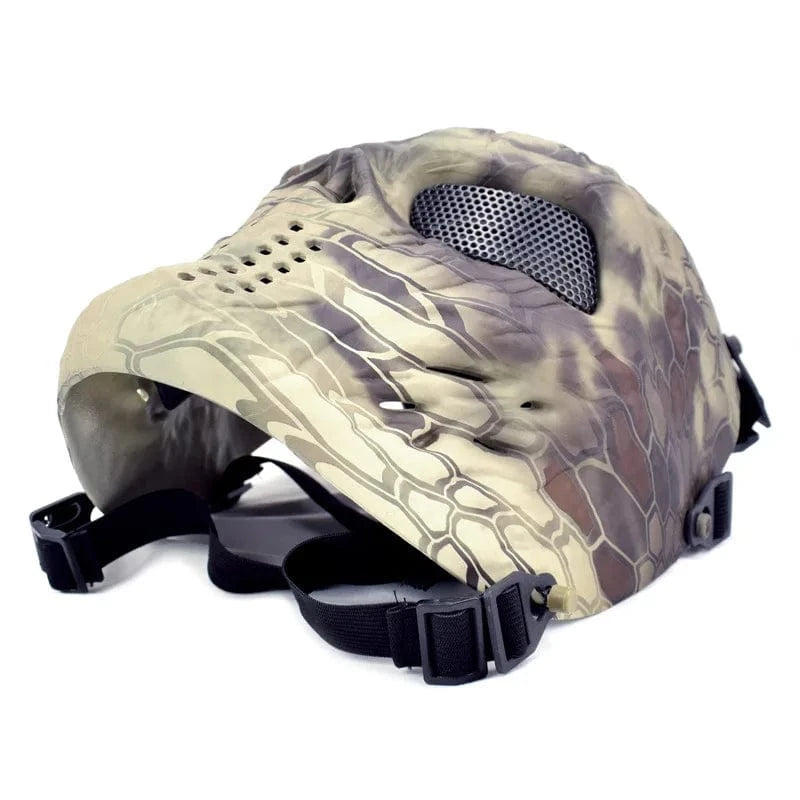 Iron Blood Skull Tactical Soldier Mask CS Field Full Face Breathable Face Protection Cycling All Terrain Camouflage Field Mask