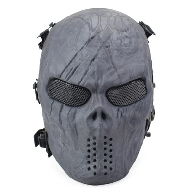 Iron Blood Skull Tactical Soldier Mask CS Field Full Face Breathable Face Protection Cycling All Terrain Camouflage Field Mask Police Black Python