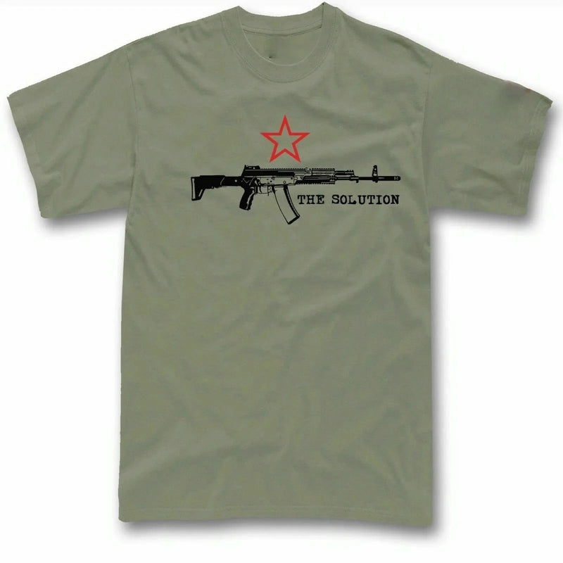 Kalashnikov Ak-12 Men T-Shirt Russia Putin Ak 47 Russian Assault Rifle TShirt army green / XXL