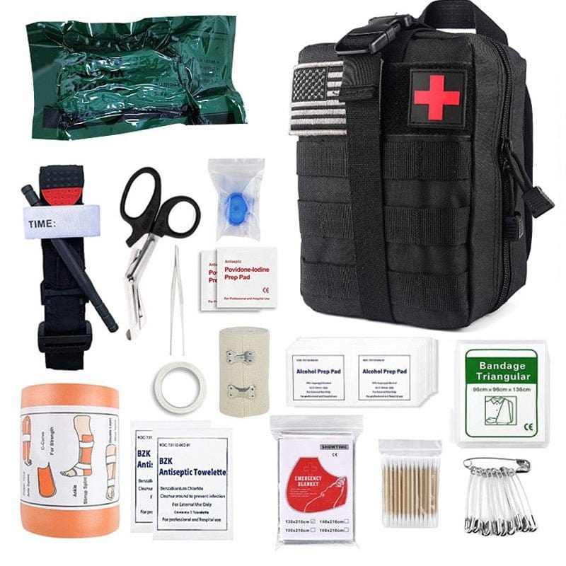 ACTION AIRSOFT 0 Noir Kit premiers secours Molle 46 pcs FYXL