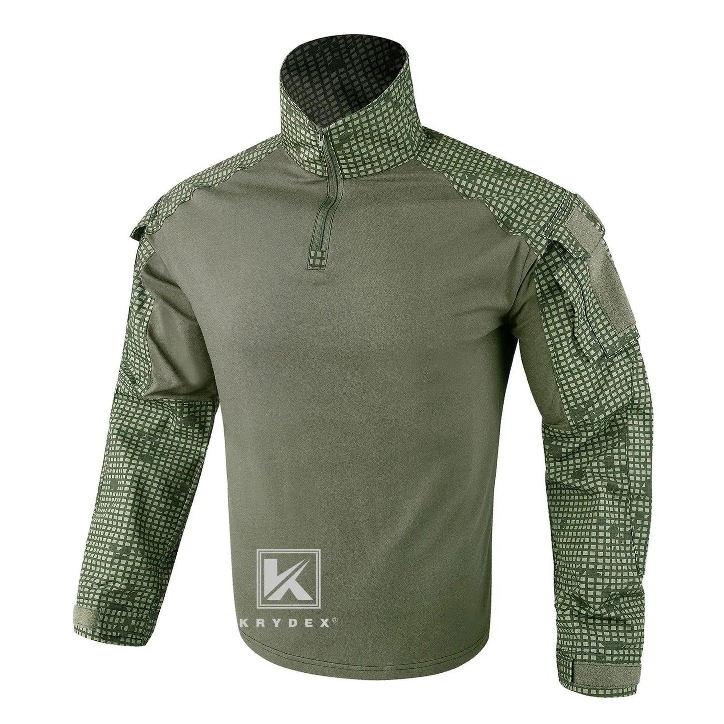 KRYDEX Combat Shirt with Elbow Pads For Hunting Outdoor Tops Tactical Clothes MC Tiger Stripes Shirts DC / XXL / CHINA