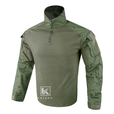 KRYDEX Combat Shirt with Elbow Pads For Hunting Outdoor Tops Tactical Clothes MC Tiger Stripes Shirts DC / XXL / CHINA