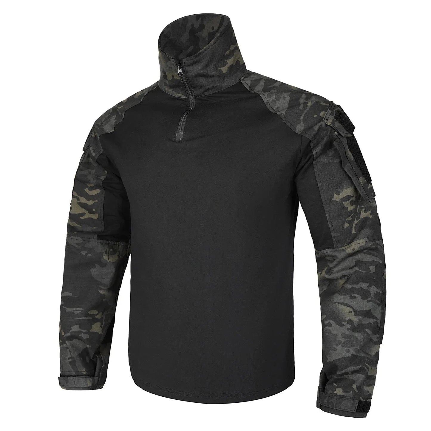 KRYDEX Combat Shirt with Elbow Pads For Hunting Outdoor Tops Tactical Clothes MC Tiger Stripes Shirts MCBK / XL / United States
