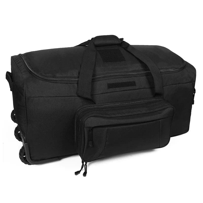 Large Capacity Military Tactical Travel Bag Wheeled Deployment Trolley Duffel Bag Heavy-Duty Camping Hiking Running Trekking black / CHINA