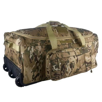 Large Capacity Military Tactical Travel Bag Wheeled Deployment Trolley Duffel Bag Heavy-Duty Camping Hiking Running Trekking multicam / CHINA