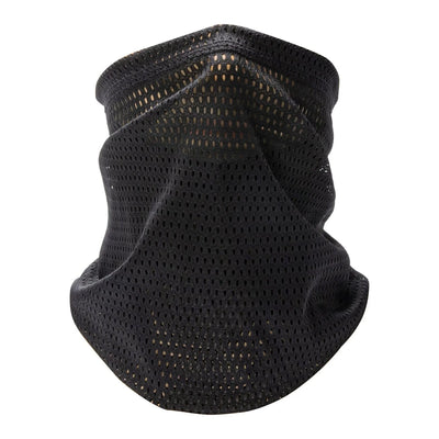 Large Mesh Windproof Neckerchief Camo Mask Neck Gaiter Cover Face Bandana Sun Cool Breathable Cycling Hiking Camping Tube Scarf Black