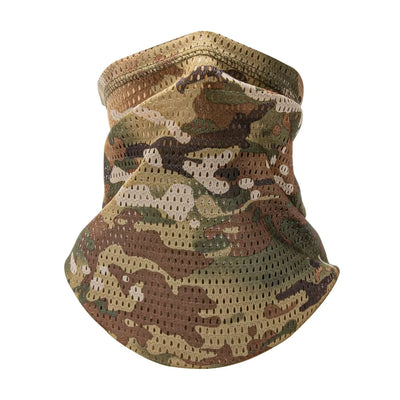 Large Mesh Windproof Neckerchief Camo Mask Neck Gaiter Cover Face Bandana Sun Cool Breathable Cycling Hiking Camping Tube Scarf Camouflage