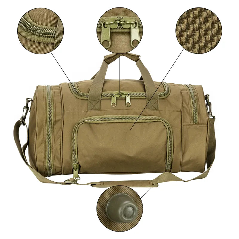 LQAMRY 40L sac de voyage tactique hommes sac à main en plein air sacs de bagages de sport week-end salle de sport randonnée Trekking sac avec compartiment à chaussures