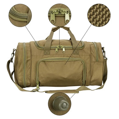 LQAMRY 40L sac de voyage tactique hommes sac à main en plein air sacs de bagages de sport week-end salle de sport randonnée Trekking sac avec compartiment à chaussures