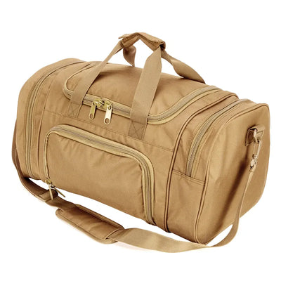 LQAMRY 40L sac de voyage tactique hommes sac à main en plein air sacs de bagages de sport week-end salle de sport randonnée Trekking sac avec compartiment à chaussures TAN / China Mainland